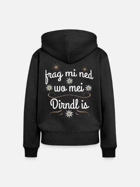 dirndl fund 2 - Frauen Premium Bio Zip Hoodie - Schwarz