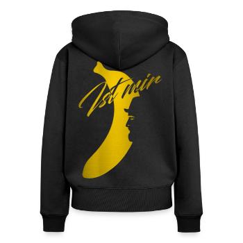 Ist mir Banane - Frauen Premium Bio Zip Hoodie - Schwarz - Hinten - Julia (174cm)
