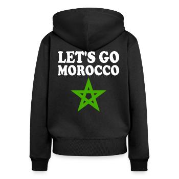 Maroc - Sweat à capuche zippé Premium bio Femme - noir - Dos - Julia (174cm)