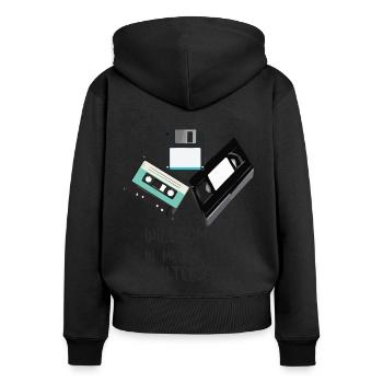 Kassetten Vhs Altersklasse alte Zeiten - Frauen Premium Bio Zip Hoodie - Schwarz - Hinten - Julia (174cm)
