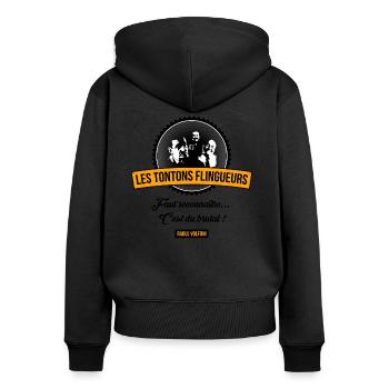 This is brutal! - Women's Premium Organic Zip Hoodie - black - Back - Julia (174cm)