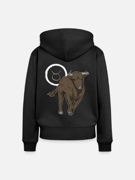 Sternzeichen Stier Taurus - Frauen Premium Bio Zip Hoodie - Schwarz