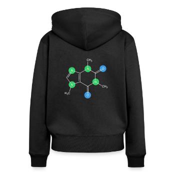 Produits chimiques Caféine - Sweat à capuche zippé Premium bio Femme - noir - Dos - Julia (174cm)