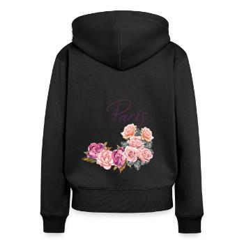 Paris - Women's Premium Organic Zip Hoodie - black - Back - Julia (174cm)