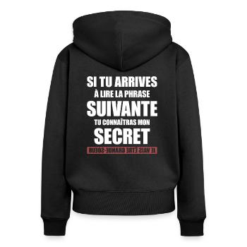 FUTURE GRANDE SOEUR - Sweat à capuche zippé Premium bio Femme - noir - Dos - Julia (174cm)