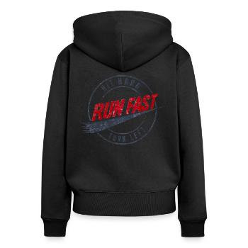 Baseball Men Women Kids Player Pitcher Softball - Frauen Premium Bio Zip Hoodie - Schwarz - Hinten - Julia (174cm)