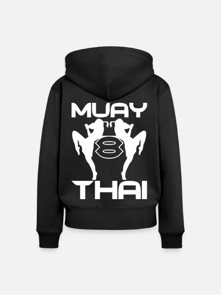 Thai Boxen - Frauen Premium Bio Zip Hoodie - Schwarz