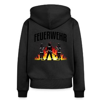 pompiers - Sweat à capuche zippé Premium bio Femme - noir - Dos - Julia (174cm)