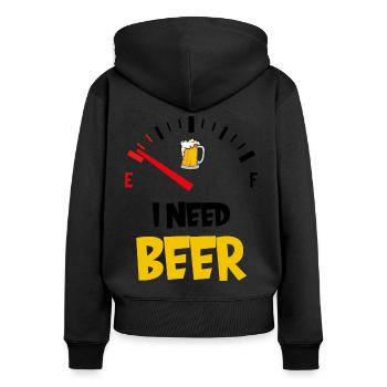I NEED BEER BIER SAUFEN STAMMTISCH - Frauen Premium Bio Zip Hoodie - Schwarz - Hinten - Julia (174cm)