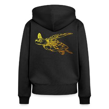 Plongeur Plongée Tortue Plongée Plongée - Sweat à capuche zippé Premium bio Femme - noir - Dos - Julia (174cm)