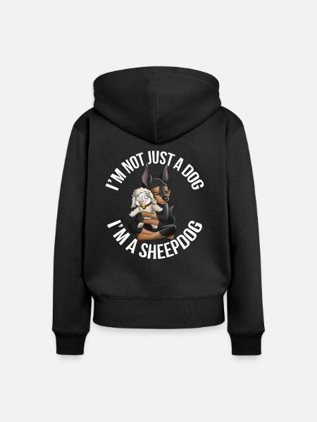 Kelpie Black Sheep Feuer - Frauen Premium Bio Zip Hoodie - Schwarz