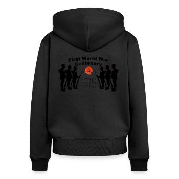 Erster Weltkrieg 100 Jahre 1918 - Frauen Premium Bio Zip Hoodie - Schwarz - Hinten - Julia (174cm)