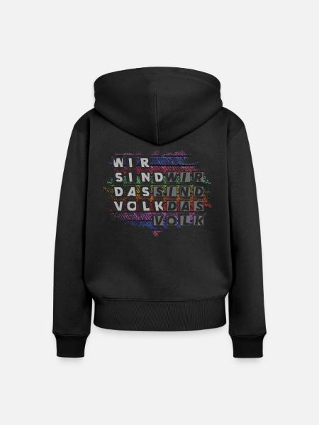 Wir sind das Volk - Frauen Premium Bio Zip Hoodie - Schwarz