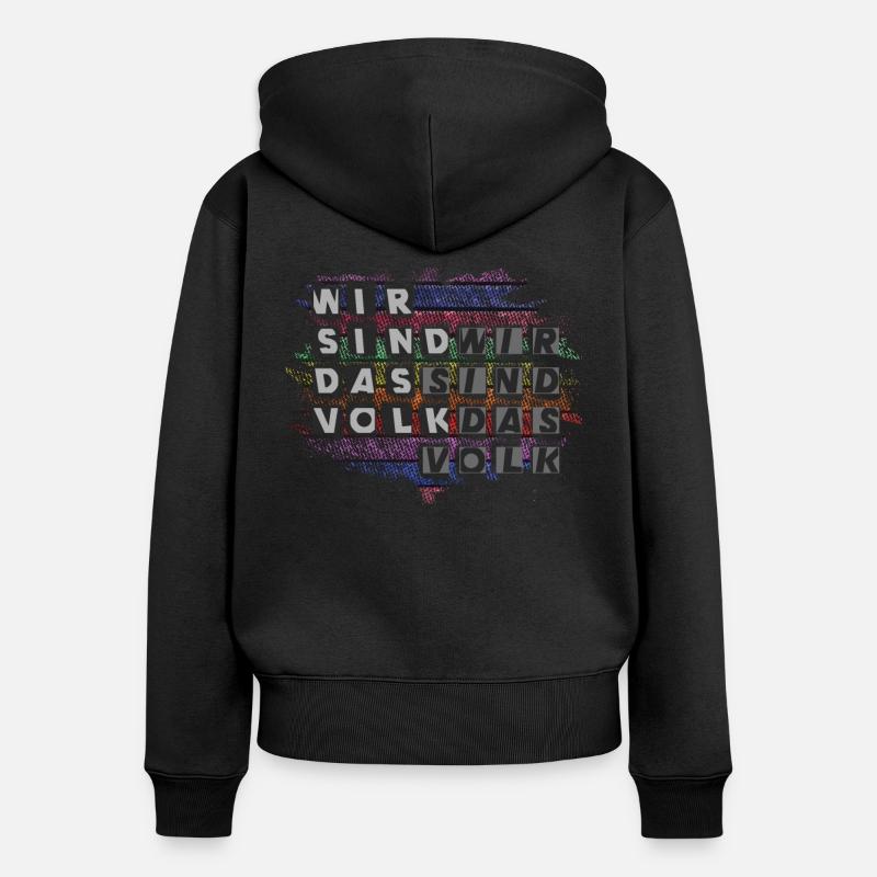 Nous sommes le peuple - Sweat à capuche zippé Premium bio Femme - noir