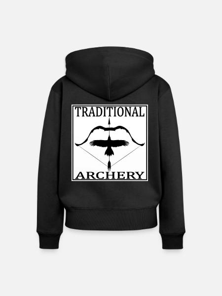 Traditional Archery - Frauen Premium Bio Zip Hoodie - Schwarz