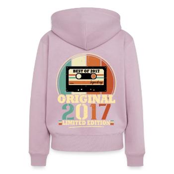 Original 2017 Retro Vintage Geburtstagsgeschenk - Frauen Premium Bio Zip Hoodie - Altrosa - Hinten - Julia (174cm)