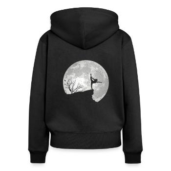 Gymnastique Gymnastique Gymnastique Gymnastique d’appareils Gymnases - Sweat à capuche zippé Premium bio Femme - noir - Dos - Julia (174cm)
