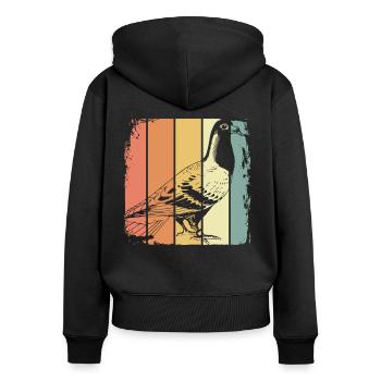 Brieftaube Vogel - Frauen Premium Bio Zip Hoodie - Schwarz - Hinten - Julia (174cm)