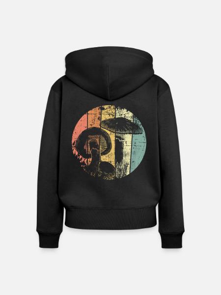 Zauberpilze Pilz - Frauen Premium Bio Zip Hoodie - Schwarz