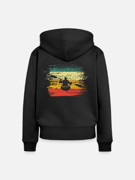 Kajak - Frauen Premium Bio Zip Hoodie - Schwarz