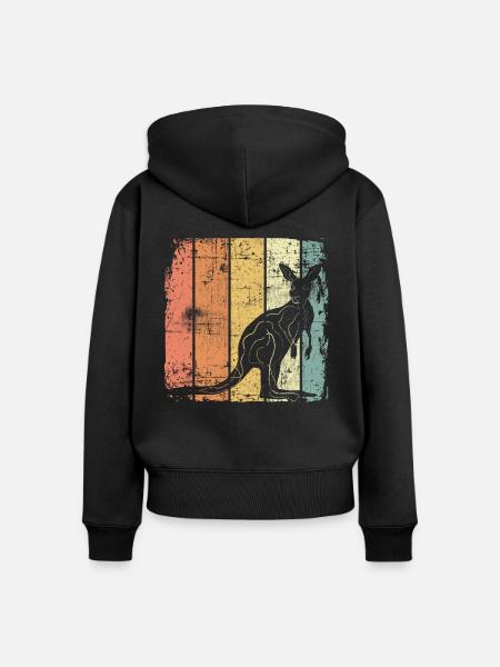 Känguru - Frauen Premium Bio Zip Hoodie - Schwarz