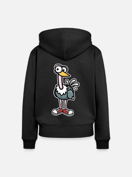 Strauß - Frauen Premium Bio Zip Hoodie - Schwarz