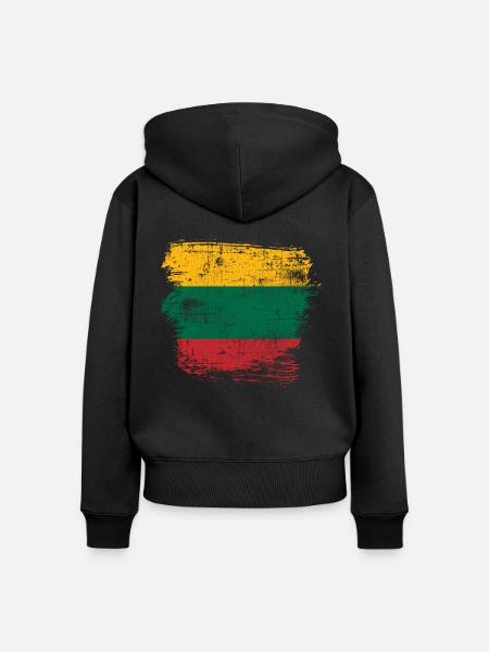 Litauen - Frauen Premium Bio Zip Hoodie - Schwarz
