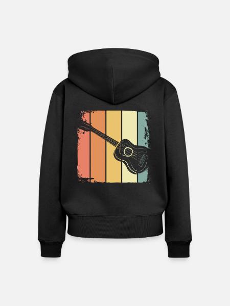 Ukulele - Frauen Premium Bio Zip Hoodie - Schwarz