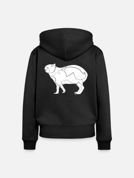 Capybara - Frauen Premium Bio Zip Hoodie - Schwarz