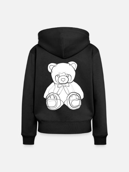 Teddybär Teddy - Frauen Premium Bio Zip Hoodie - Schwarz