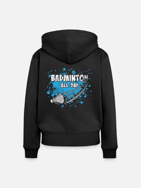 Badminton - Frauen Premium Bio Zip Hoodie - Schwarz