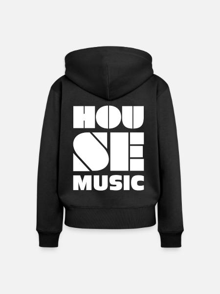 House Musik - Frauen Premium Bio Zip Hoodie - Schwarz