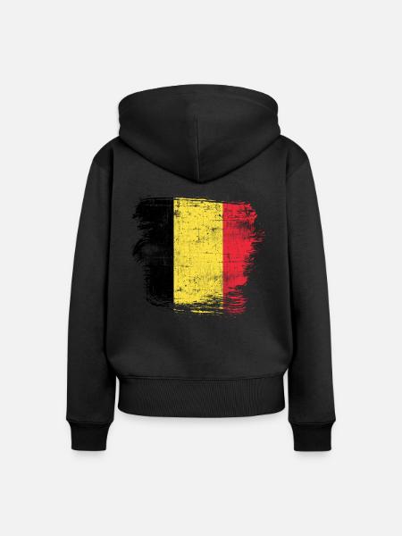 Belgien - Frauen Premium Bio Zip Hoodie - Schwarz