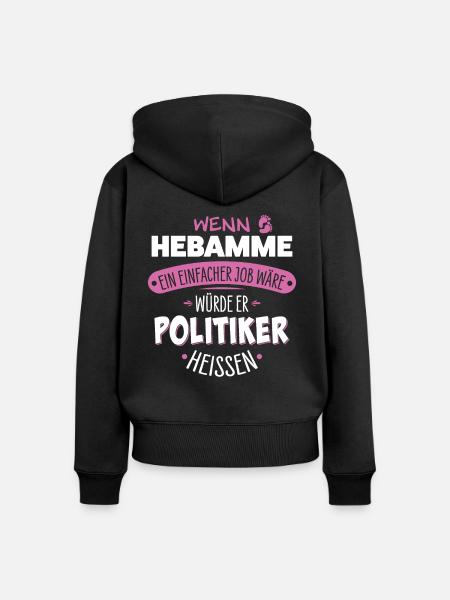 Hebamme - Frauen Premium Bio Zip Hoodie - Schwarz