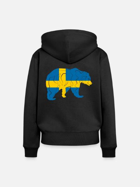 Schweden - Frauen Premium Bio Zip Hoodie - Schwarz
