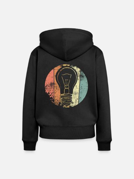 Glühbirne - Frauen Premium Bio Zip Hoodie - Schwarz