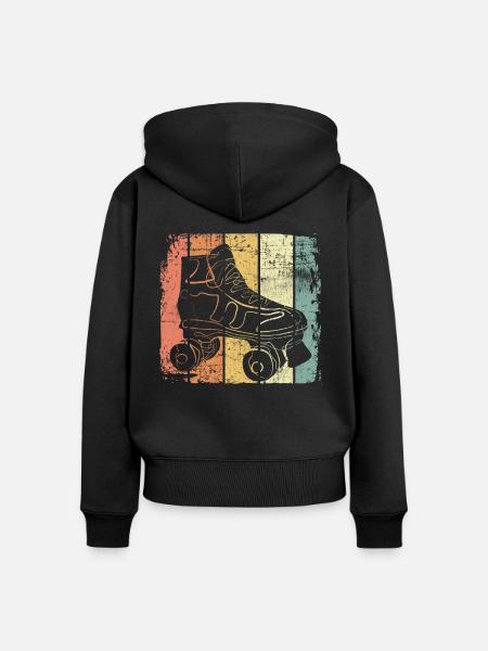 Rollschuhlaufen - Frauen Premium Bio Zip Hoodie - Schwarz