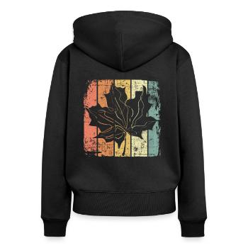 Automne - Sweat à capuche zippé Premium bio Femme - noir - Dos - Julia (174cm)