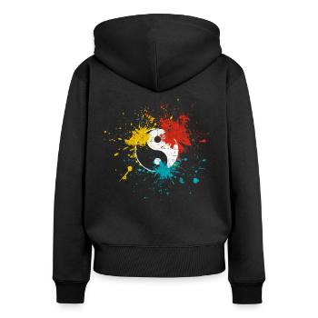 Yin Yang - Women's Premium Organic Zip Hoodie - black - Back - Julia (174cm)