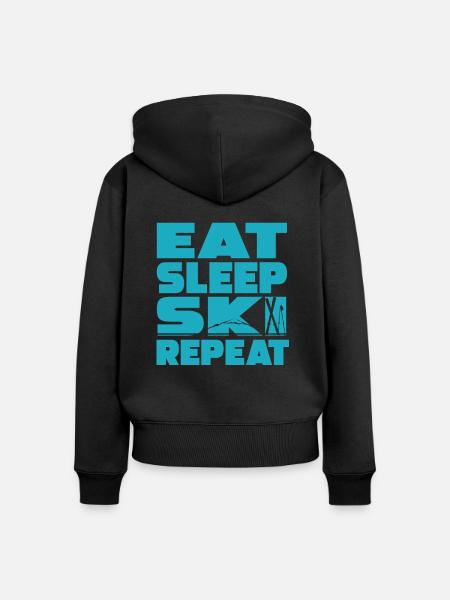 Ski - Frauen Premium Bio Zip Hoodie - Schwarz