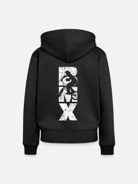 BMX - Frauen Premium Bio Zip Hoodie - Schwarz