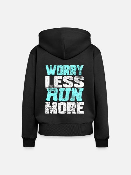 Läufer laufen - Frauen Premium Bio Zip Hoodie - Schwarz