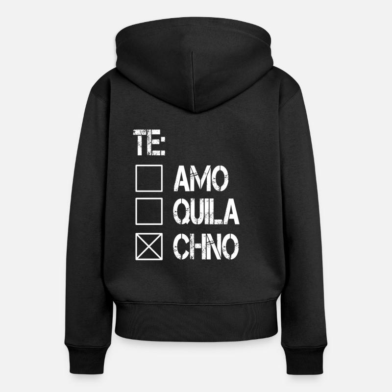 Techno - Sweat à capuche zippé Premium bio Femme - noir