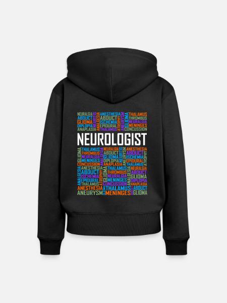 Neurologe - Worte - Frauen Premium Bio Zip Hoodie - Schwarz