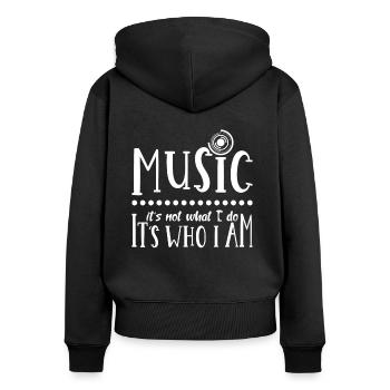 Musik Musiker - Frauen Premium Bio Zip Hoodie - Schwarz - Hinten - Julia (174cm)