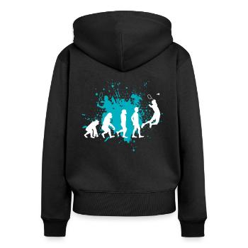 badminton - Sweat à capuche zippé Premium bio Femme - noir - Dos - Julia (174cm)