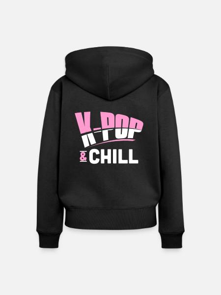 K-Pop - Frauen Premium Bio Zip Hoodie - Schwarz