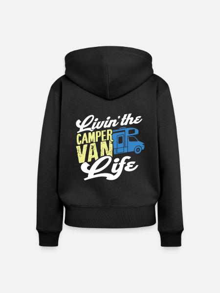 Camper Van - Frauen Premium Bio Zip Hoodie - Schwarz