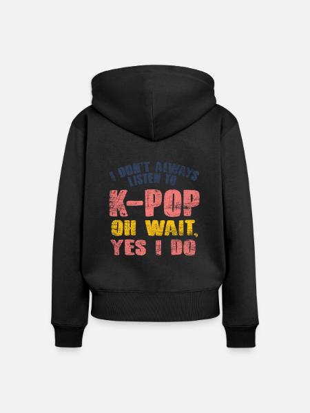 K-Pop - Frauen Premium Bio Zip Hoodie - Schwarz
