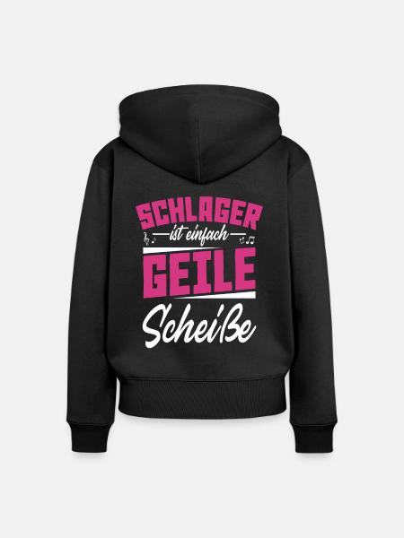 Schlager - Frauen Premium Bio Zip Hoodie - Schwarz